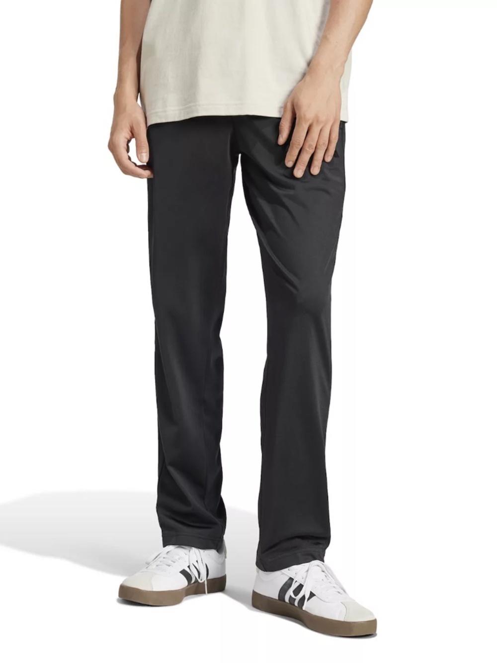 NWT Men's Med adidas 3-Stripe Track Pants Dark Black on black